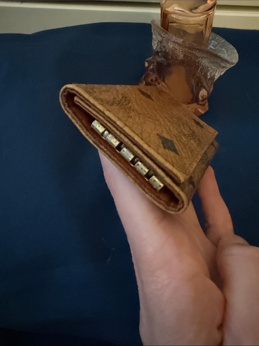 MCM Cognac Brown Monogram Leather Key Holder - Picture 11 of 13